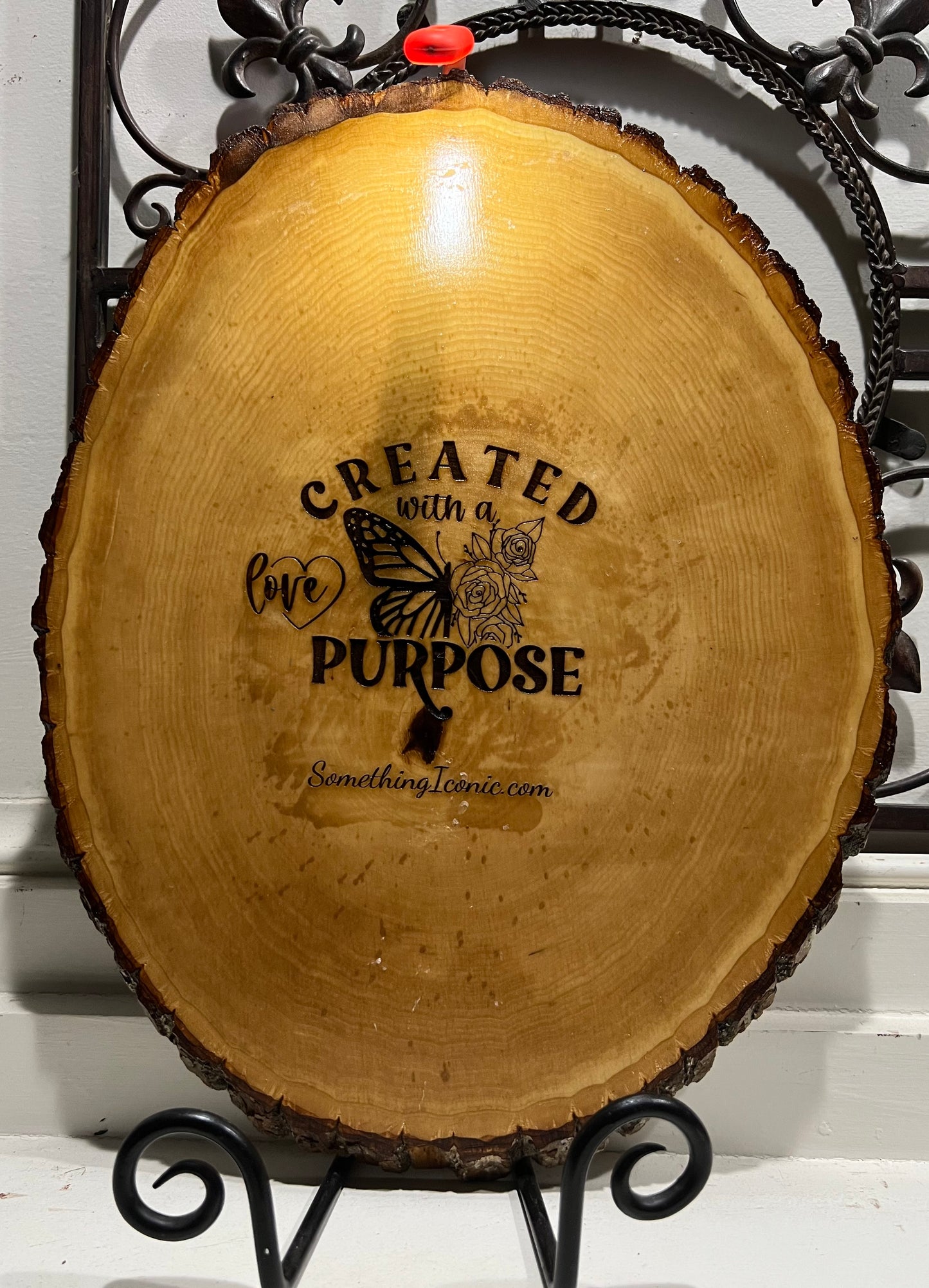 Engraved Photo Oval Wood Slice