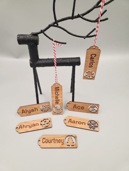 Engraved Christmas Gift Name Tags
